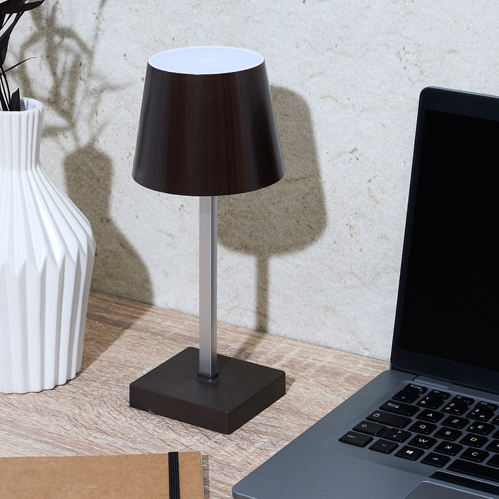 Home Deco Factory Lámpara LED Táctil Efecto Wengué - Funciona sin Cables, 3 Intensidades, 12 LED Home Deco Factory Lámpara LED Táctil Efecto Wengué - Funciona sin Cables, 3 Intensidades, 12 LED