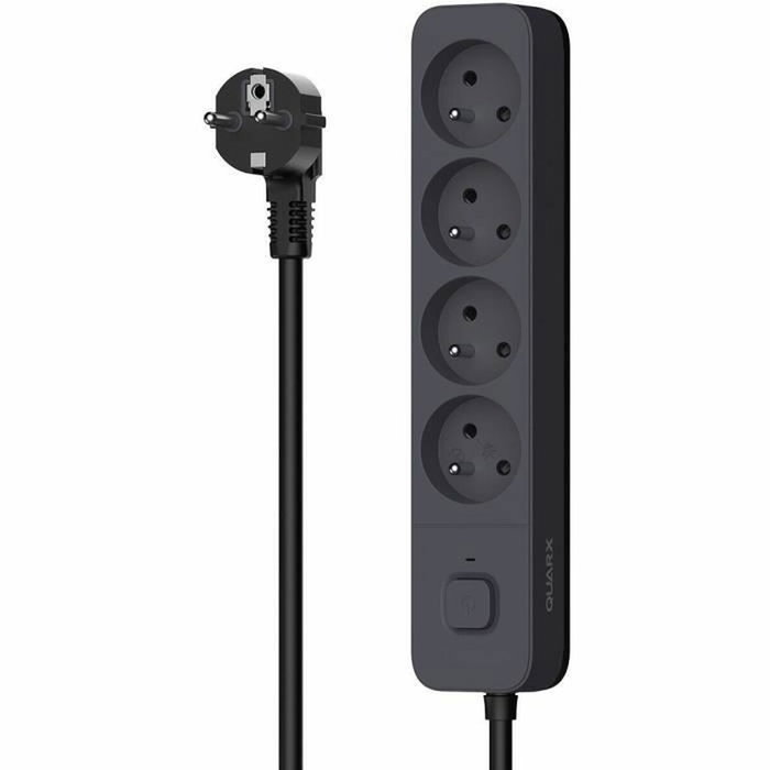 Quarx Regleta de 4 tomas con 3 puertos USB y cable de 1,5m Quarx Regleta de 4 tomas con 3 puertos USB y cable de 1,5m