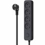 Quarx Regleta de 4 tomas con 3 puertos USB y cable de 1,5m