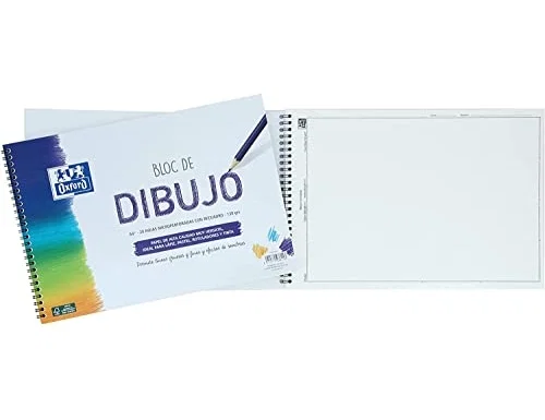 Oxford Bloc de Dibujo Escolar A4+ con Espiral, 20 Hojas y Recuadro (Lila) Oxford Bloc de Dibujo Escolar A4+ con Espiral, 20 Hojas y Recuadro (Lila)
