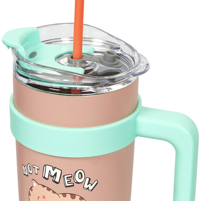 Cook Concept Mug Térmico Miami Kawaii 1,2 L con Asa Acero Inoxidable para Bebidas Frías y Calientes, Ideal Deportistas