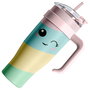 Cook Concept Mug Térmico Miami Kawaii 1,2 L con Asa Acero Inoxidable para Bebidas Frías y Calientes, Ideal Deportistas