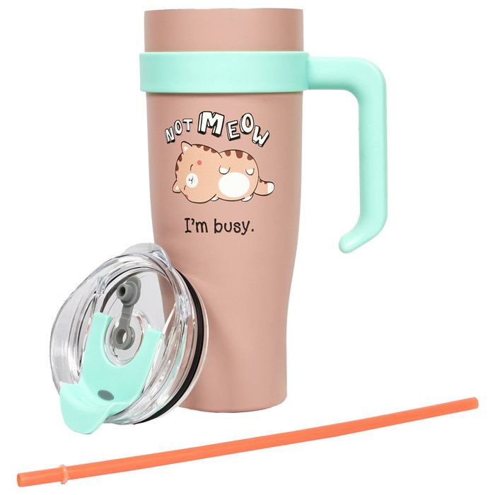 Cook Concept Mug Térmico Miami Kawaii 1,2 L con Asa Acero Inoxidable para Bebidas Frías y Calientes, Ideal Deportistas