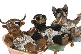 DKD Home Decor Figura Multicolor Negro Resina 14.5 x 15.5 x 20 cm (3 Unidades)