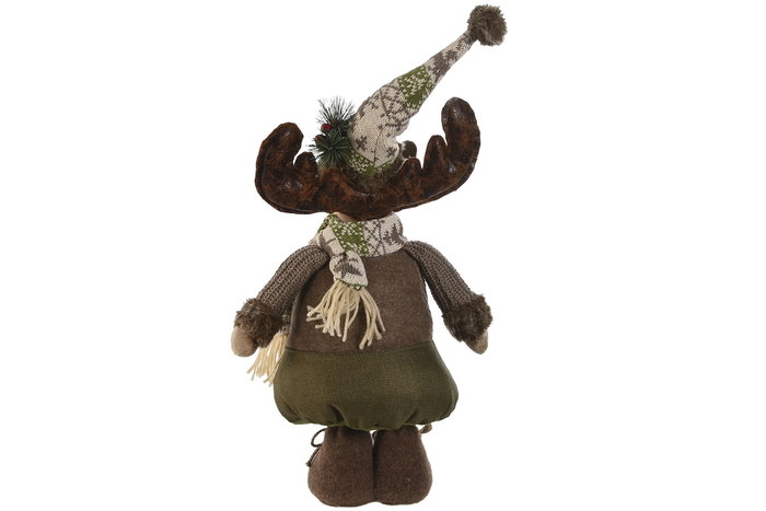 DKD Home Decor Figura Navidad Reno Alpina Marron Verde Poliester 13 x 50 x 20 cm (4 Unidades)