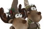 DKD Home Decor Figura Navidad Reno Alpina Marron Verde Poliester 13 x 50 x 20 cm (4 Unidades)
