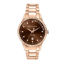 Trussardi R2453141008 con correa rosa y esfera marrón