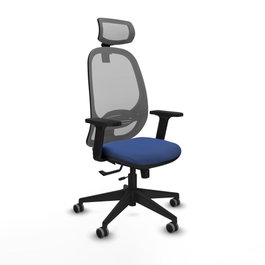 PIQUERAS Y CRESPO Silla de oficina Cilanco con mecanismo Sincro/Traslack, Azul marino y Gris