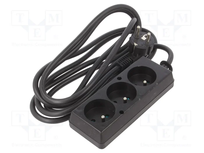 JONEX Prolongador de alimentación H03VV-F 3G1,5mm2 3m Negro JONEX Prolongador de alimentación H03VV-F 3G1,5mm2 3m Negro