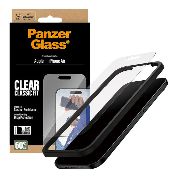 PanzerGlass CF Air Protector de Pantalla para iPhone - Crystal Clear, Resistente a Impactos