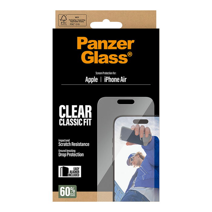 PanzerGlass CF Air Protector de Pantalla para iPhone - Crystal Clear, Resistente a Impactos