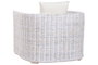 DKD Home Decor Sillón de Ratán y Algodón Blanco con Acabado Decapé