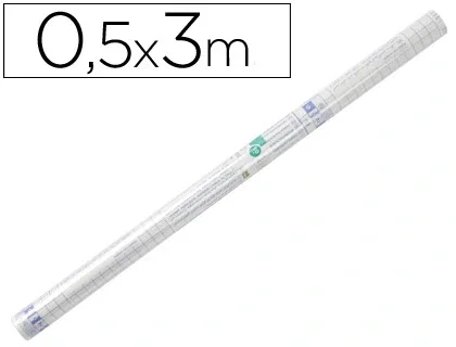Liderpapel Rollo plástico adhesivo 0.50x3 m para forrar libros removible Liderpapel Rollo plástico adhesivo 0.50x3 m para forrar libros removible