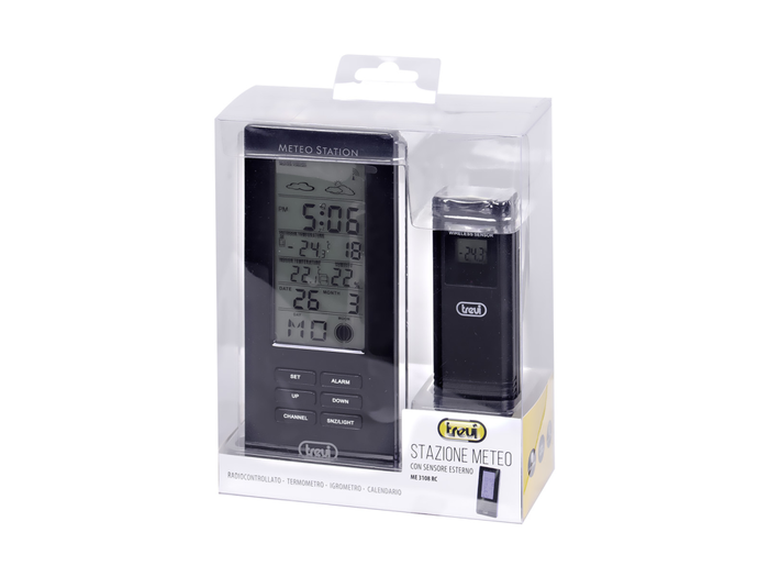 Trevi Estación Meteorológica ME 3108 RC con Sensor Externo, Color Negro Trevi Estación Meteorológica ME 3108 RC con Sensor Externo, Color Negro