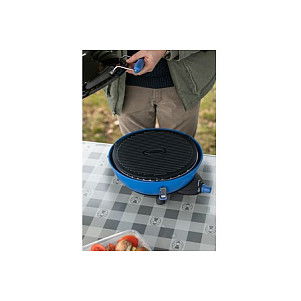 Campingaz Party Grill 400 Caravan - Parrilla de Gas Portátil para Camping y Exterior, 2000 W, Propano/Butano, Sistema Piezo, Negro/Azul