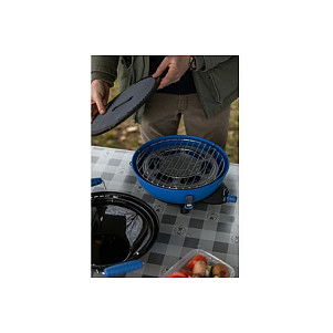 Campingaz Party Grill 400 Caravan - Parrilla de Gas Portátil para Camping y Exterior, 2000 W, Propano/Butano, Sistema Piezo, Negro/Azul