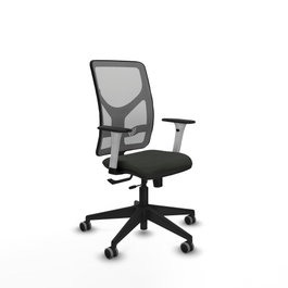 PIQUERAS Y CRESPO Silla de oficina Motilla con mecanismo Sincro/Traslack, Negro y Gris