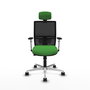 PIQUERAS Y CRESPO Silla de oficina Yunquera con mecanismo Sincro/Traslack Verde y Negro