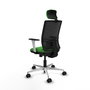 PIQUERAS Y CRESPO Silla de oficina Yunquera con mecanismo Sincro/Traslack Verde y Negro