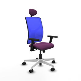 PIQUERAS Y CRESPO Silla de oficina Motilla Morada y Azul con mecanismo Sincro