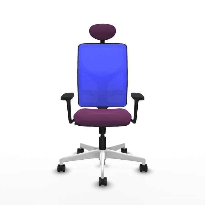 PIQUERAS Y CRESPO Silla de oficina Motilla Morada y Azul con mecanismo Sincro