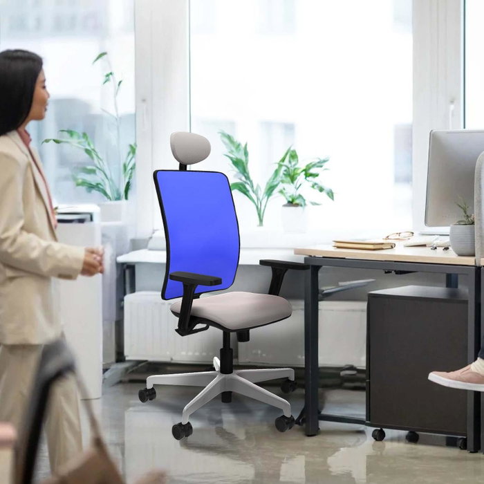 PIQUERAS Y CRESPO Silla de oficina Motilla Morada y Azul con mecanismo Sincro