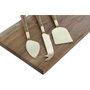DKD Home Decor Set de 4 Tablas de Cortar de Acacia y Cuchillos