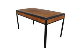 DKD Home Decor Mesa de Comedor Loft Marrón Oscuro Gris Oscuro Abeto y Metal 160x80x79 cm
