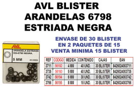 Finstock Arandela Estriada 5 mm Negra