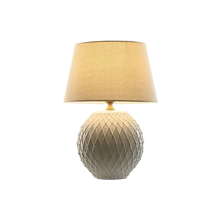 DKD Home Decor Lámpara de Sobremesa de Porcelana y Algodón Blanca DKD Home Decor Lámpara de Sobremesa de Porcelana y Algodón Blanca