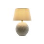 DKD Home Decor Lámpara de Sobremesa de Porcelana y Algodón Blanca