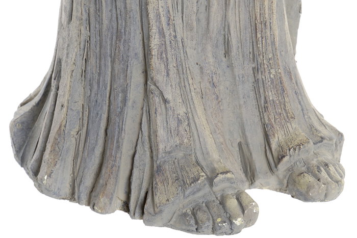 DKD Home Decor Figura de Buda Gris en Fibra de Vidrio