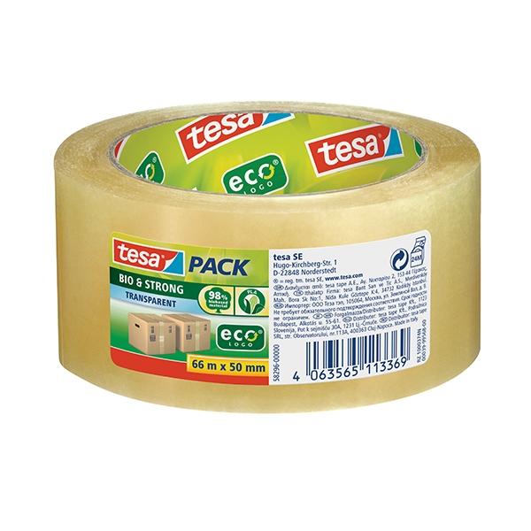 Tesa tesapack BIO & STRONG Cinta adhesiva ecológica transparente 66 m x 50 mm