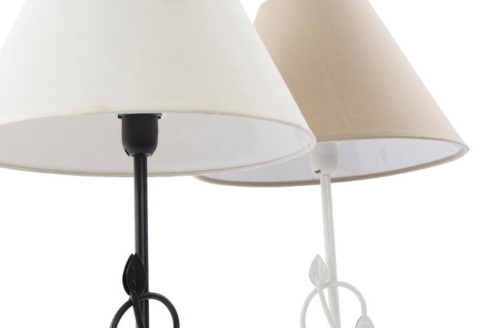 DKD Home Decor Lámpara de Sobremesa Tradicional, Blanco/Marrón, Dimensiones 25x46x25 cm, Pack de 6 Unidades