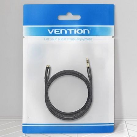 Vention Cable Audio Estéreo BHCBD, Jack 3.5mm Macho a Hembra, 50 cm, Color Negro