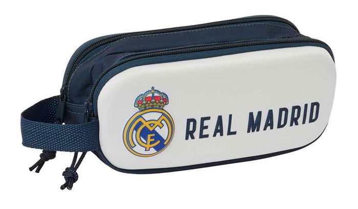 Portatodo Doble Real Madrid C.F. Blanco Azul marino 21 x 8 x 6 cm