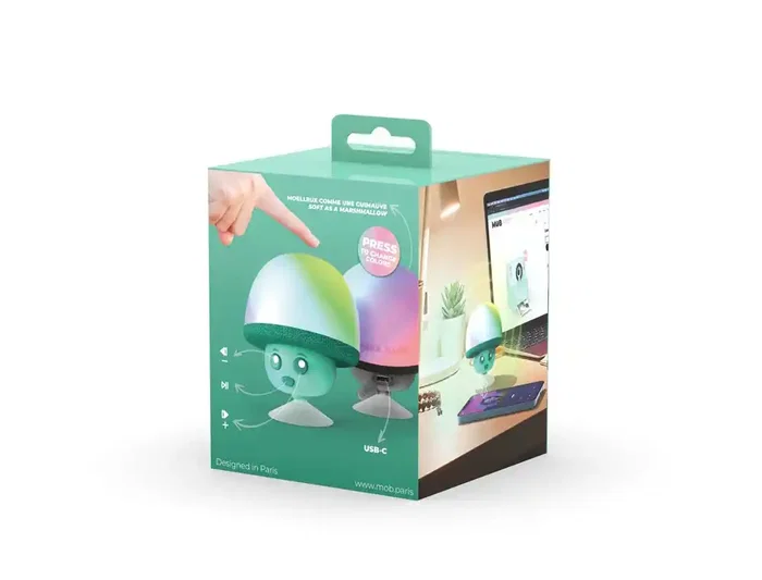 Wondee Altavoz Inalámbrico Iluminado Mega Mush con Forma de Seta y Ventosa, 3W Wondee Altavoz Inalámbrico Iluminado Mega Mush con Forma de Seta y Ventosa, 3W