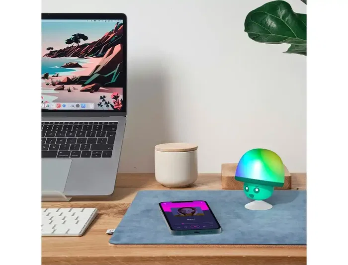 Wondee Altavoz Inalámbrico Iluminado Mega Mush con Forma de Seta y Ventosa, 3W Wondee Altavoz Inalámbrico Iluminado Mega Mush con Forma de Seta y Ventosa, 3W