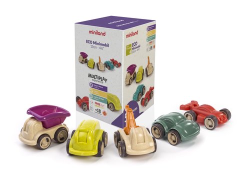 Miniland Set de 5 Coches Eco Minimobil de 12 cm Miniland Set de 5 Coches Eco Minimobil de 12 cm