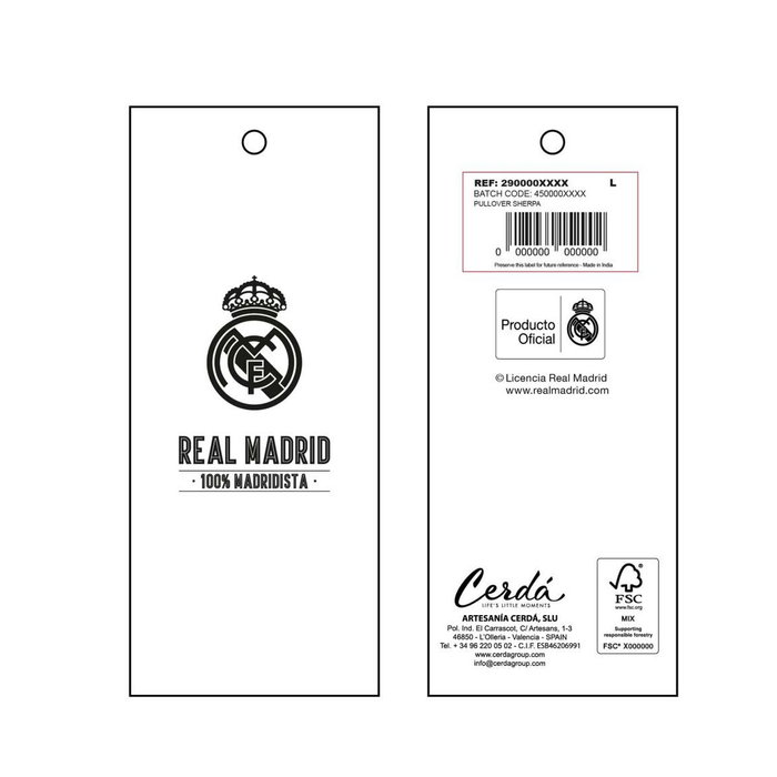 Cerdá Pijama Largo Single Jersey Real Madrid Blanco M