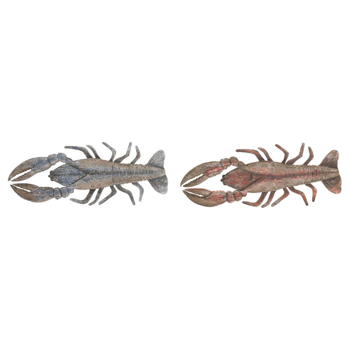 DKD Home Decor Decoración de Pared Paulownia y Metal 60x2,5x25 (Pack de 2)