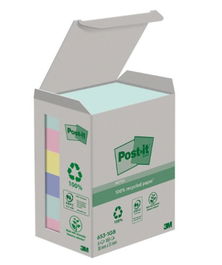 Post-It 7100259445 Pack 6 Blocs Notas Adhesivas Recicladas 100 Hojas Colores Surtidos 38x51mm