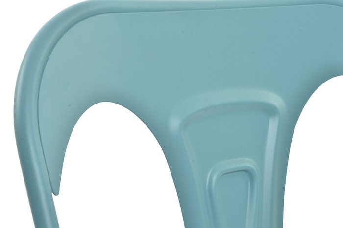 DKD Home Decor Silla de Metal Azul Apilable