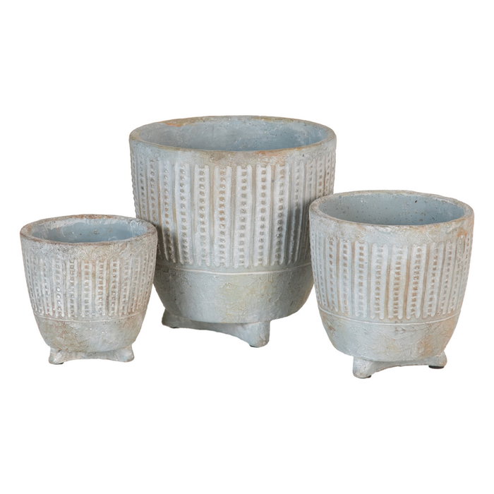 Macetero Cemento Decoración 11,50 X 11,50 X 11,50 cm (Set de 6)