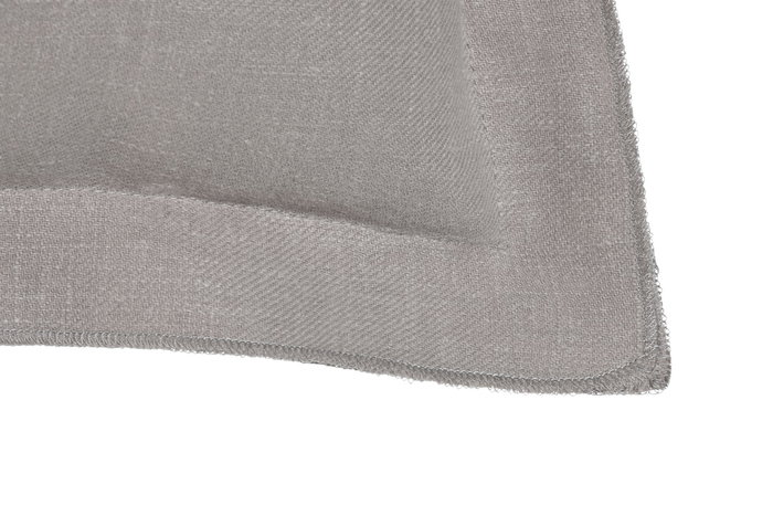 DKD Home Decor Pack de 2 Cojines de Lino Gris Claro con Flecos