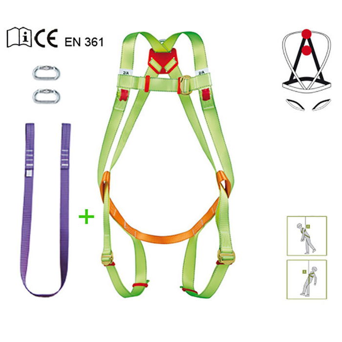 Ponsa Arnés Seguridad Frontal/Dorsal EN361 Elemento Amarre + 2 Mosquetones Ponsa Arnés Seguridad Frontal/Dorsal EN361 Elemento Amarre + 2 Mosquetones
