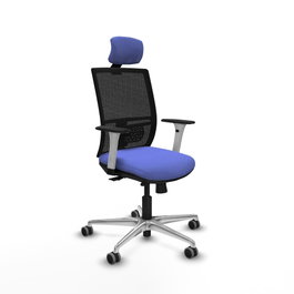 PIQUERAS Y CRESPO Silla de oficina Yunquera con mecanismo Sincro/Traslack Azul claro