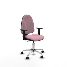 PIQUERAS Y CRESPO Silla de oficina Algarra Rosa con Base Cromada y Brazos 1D