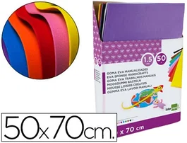 Liderpapel Goma Eva Expositor 50 Planchas x 10 Colores Surtidos 50x70 cm 1,5 mm Espesor