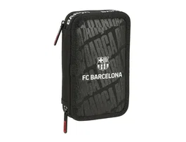 Safta Plumier Escolar FC Barcelona, Doble Cremallera, 29 Piezas, Dimensiones 195x125x40 mm